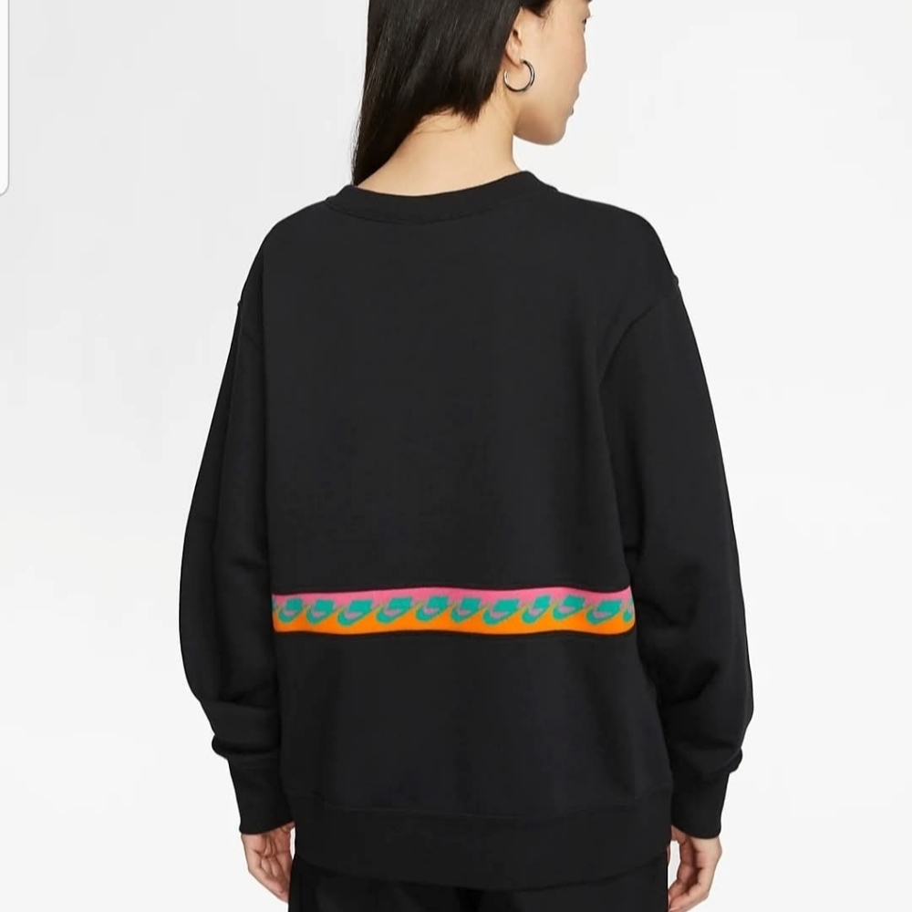 Nike Vintage Stripe Crewneck Black Size Medium Oversized